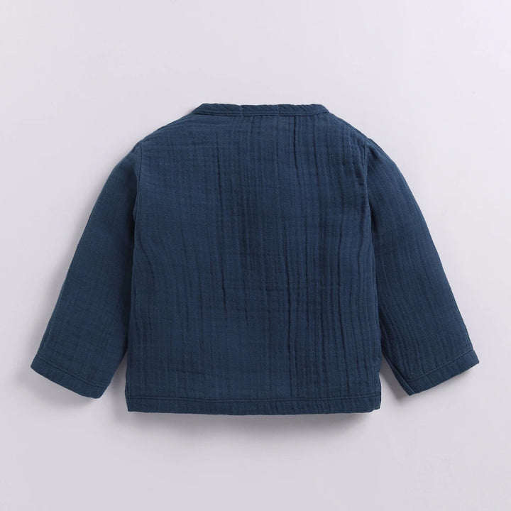 Cot &amp; Candy Baby Organic Muslin Long Sleeve Lounge Set - Denim