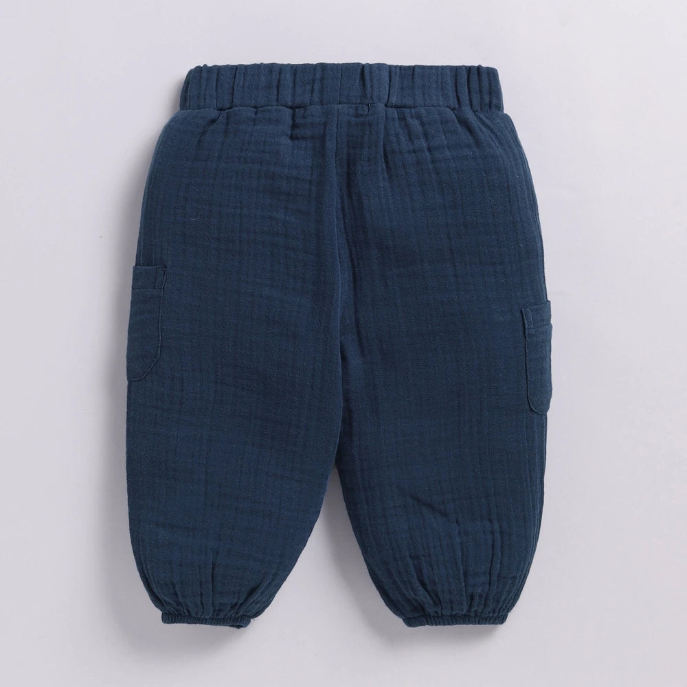 Cot &amp; Candy Baby Organic Muslin Long Sleeve Lounge Set - Denim