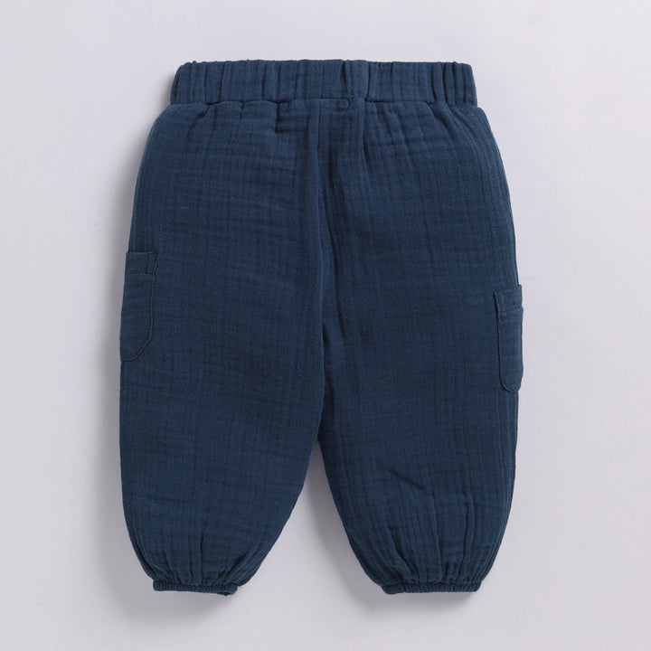 Cot &amp; Candy Baby Organic Muslin Long Sleeve Lounge Set - Denim