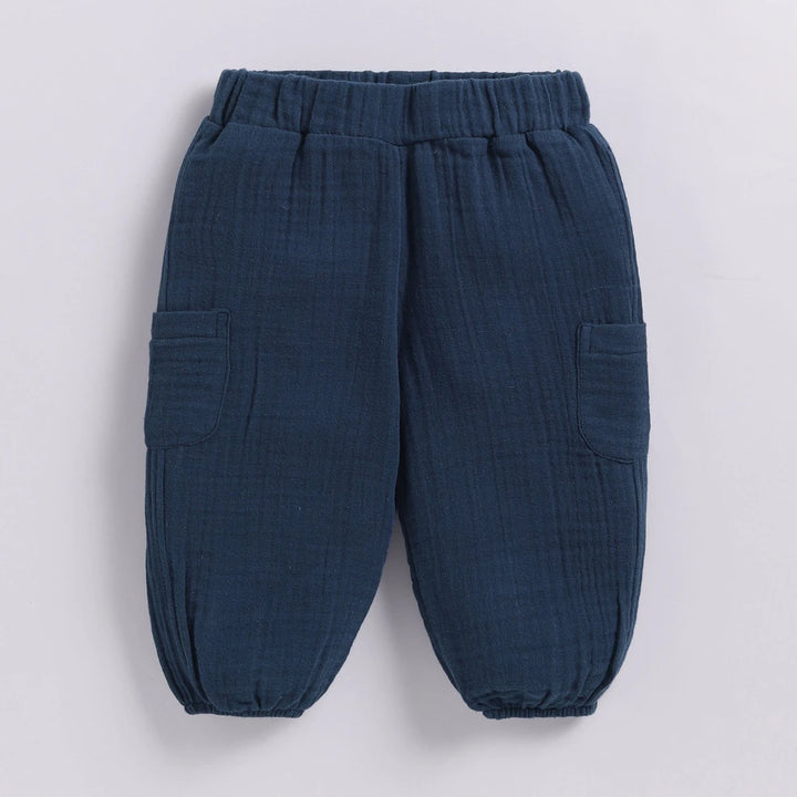 Cot &amp; Candy Baby Organic Muslin Long Sleeve Lounge Set - Denim