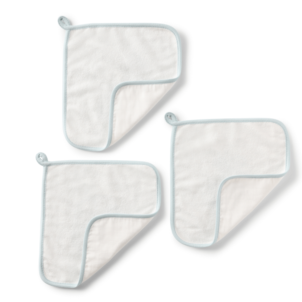 Cugo Bamboo Cotton Muslin Wash Cloth (Pack of 3)