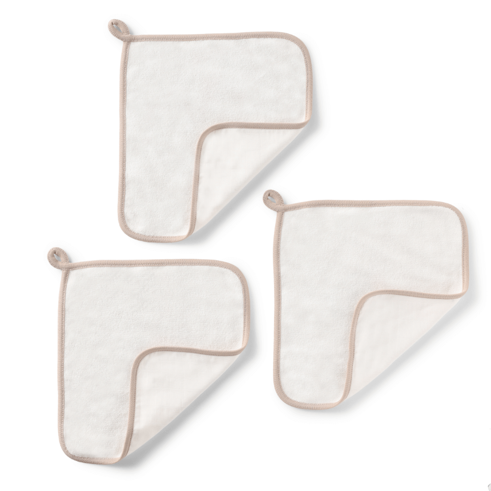 Cugo Bamboo Cotton Muslin Wash Cloth (Pack of 3)