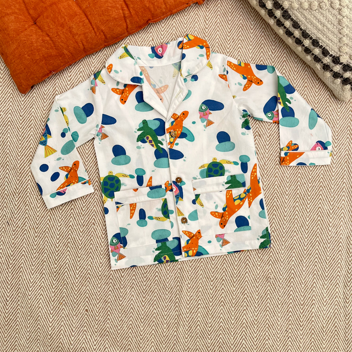 Bhaakur Organic Cotton Turtles Night Suit