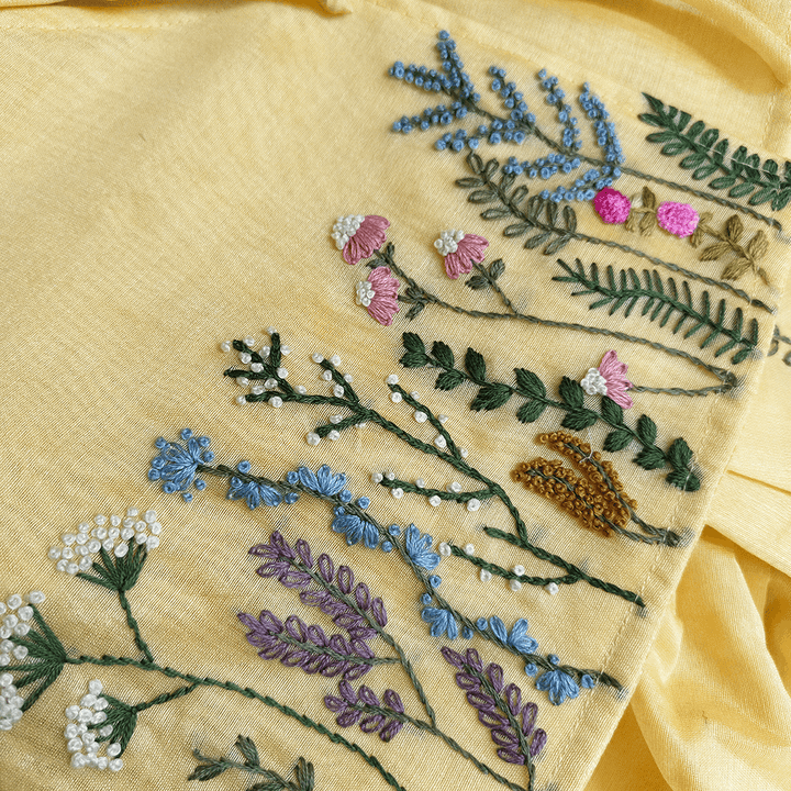 PureCloth.Co Co Jamna Set for Newborn Boys Chanderi Silk - Yellow