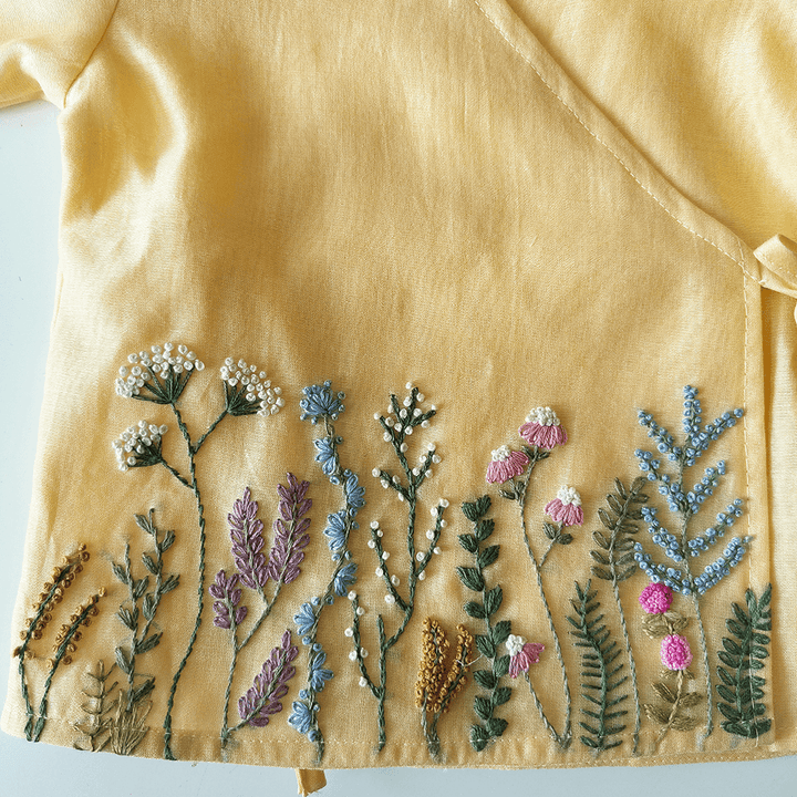 PureCloth.Co Co Jamna Set for Newborn Boys Chanderi Silk - Yellow