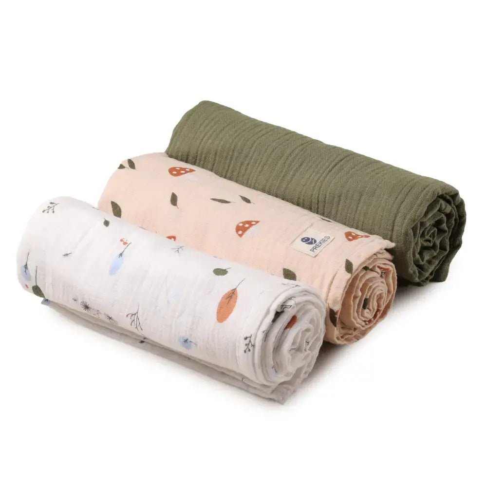 Prekies Newborn Cotton Swaddles Little Explorer Print - Multi (Set of 3)