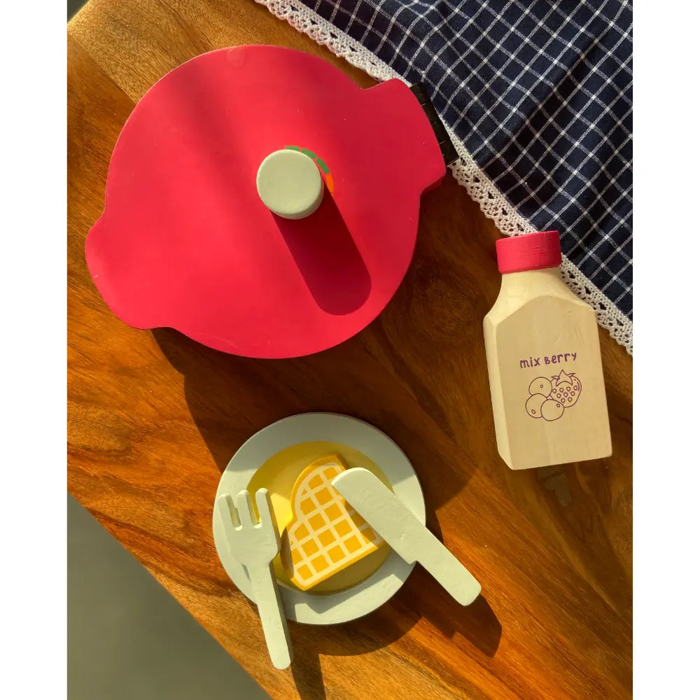 Playbox Wooden Waffle Maker Cooking Set
