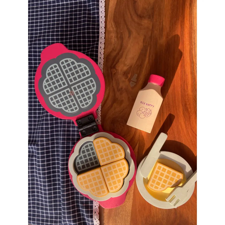 Playbox Wooden Waffle Maker Cooking Set