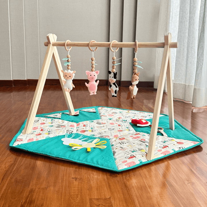 GWD Kids Farm Animals Play Gym &amp; Sensory Mat Set