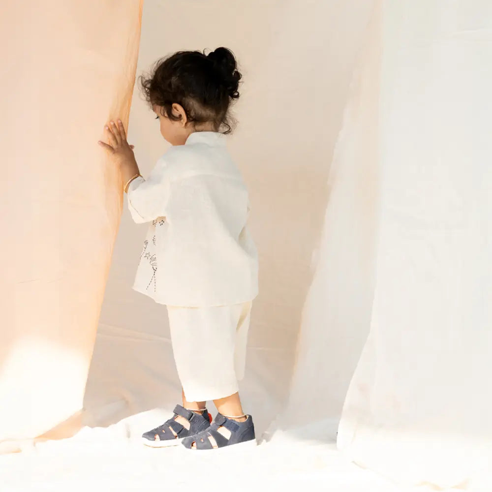 PureCloth.Co Unisex Kora Doodle Shirt &amp; Cargo Shorts - Off-White