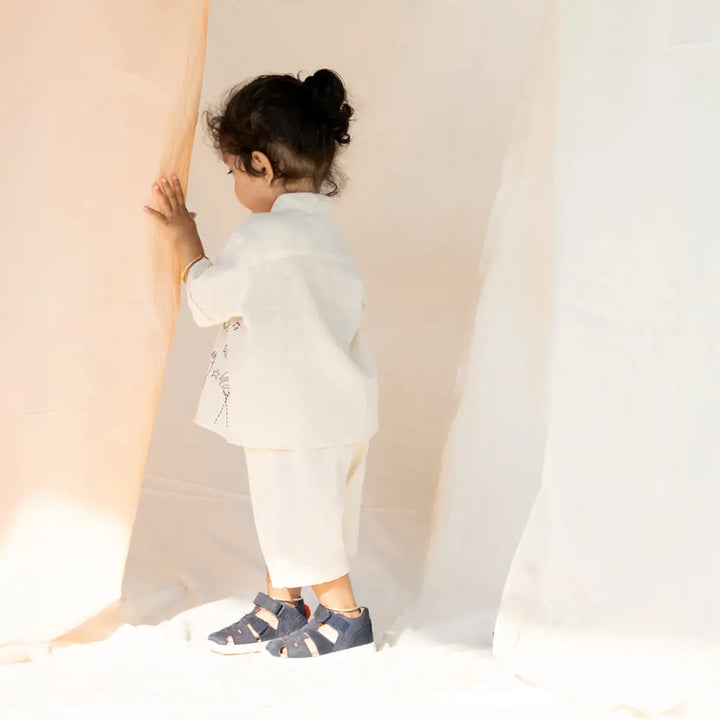 PureCloth.Co Unisex Kora Doodle Shirt &amp; Cargo Shorts - Off-White
