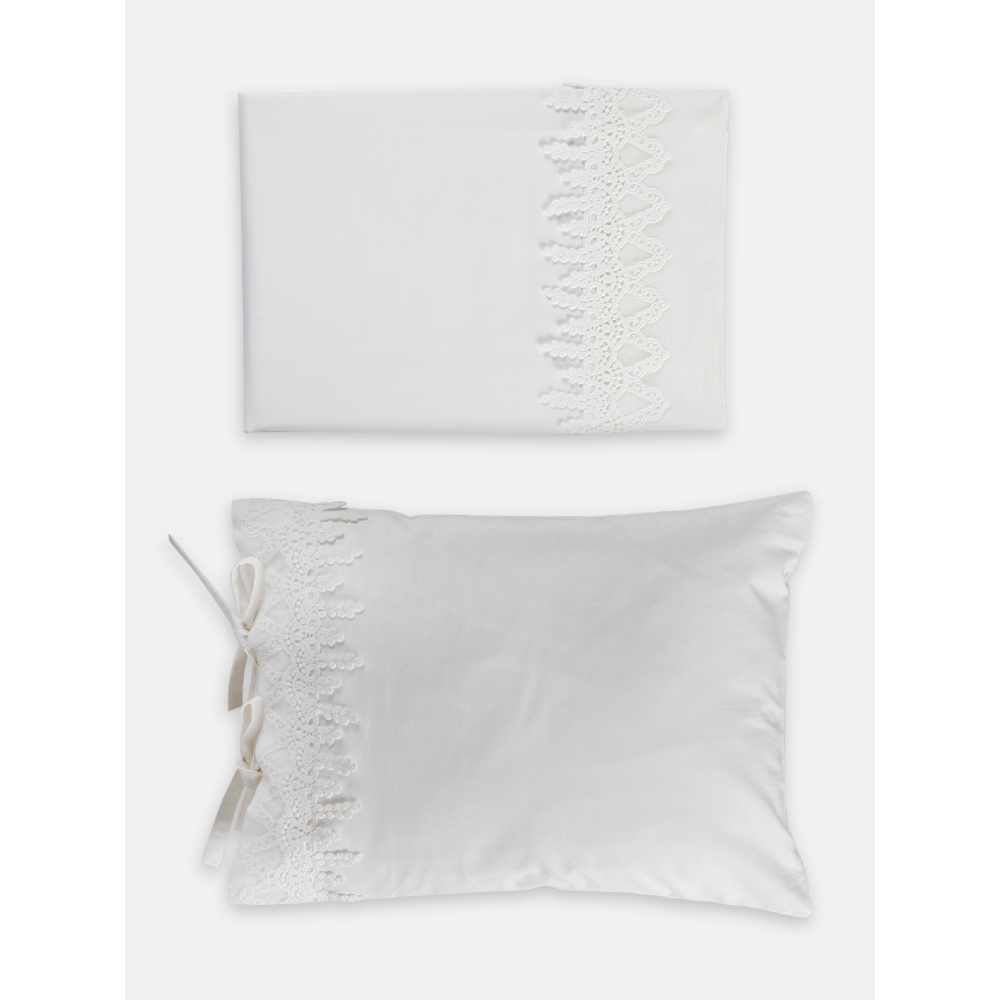 The Baby Trunk All White Classical Sheet &amp; Pillow Set