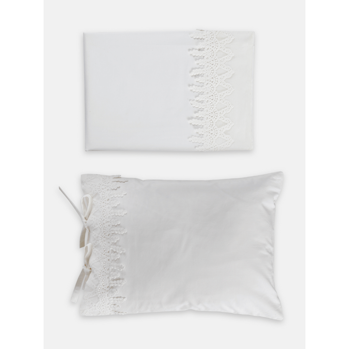The Baby Trunk All White Classical Sheet &amp; Pillow Set