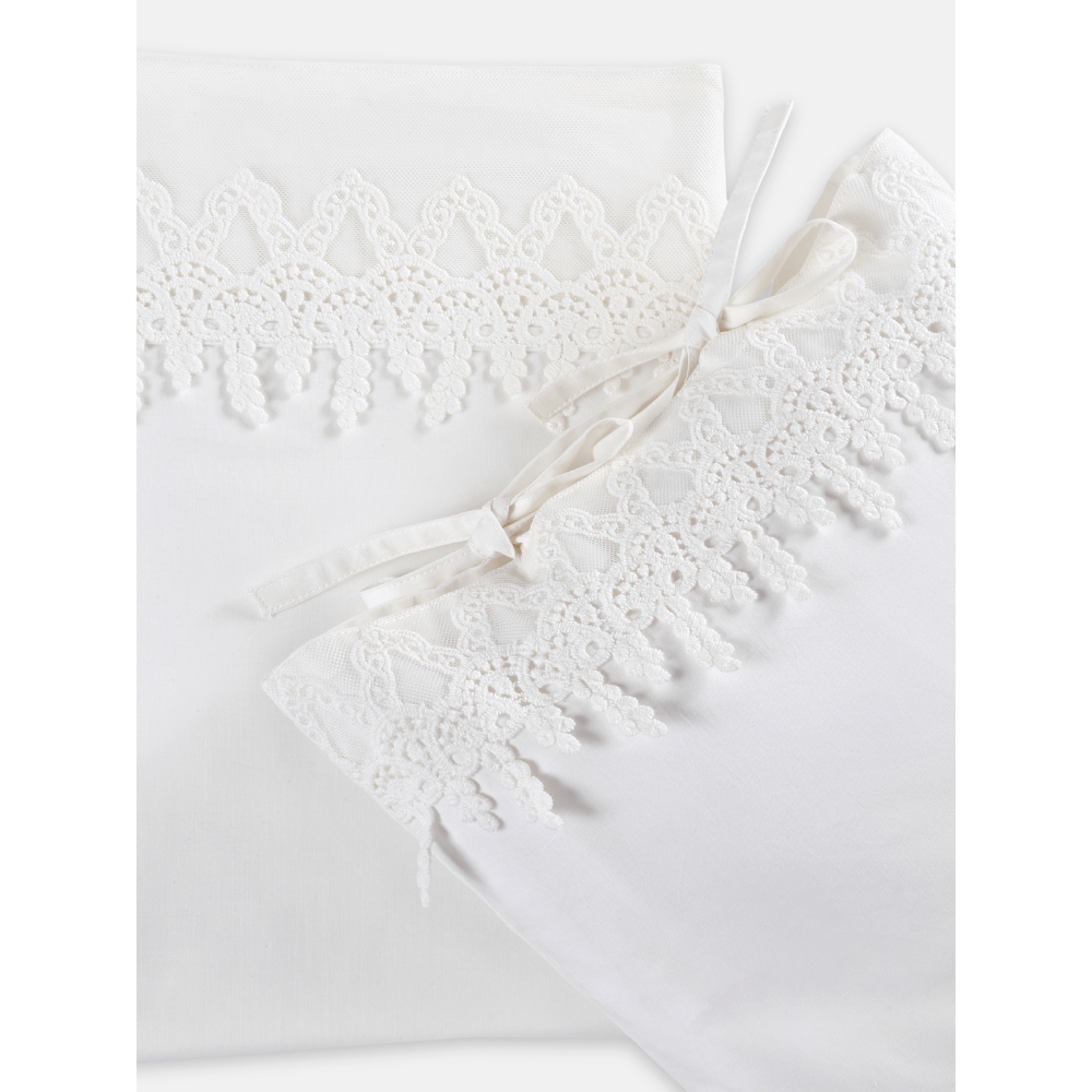 The Baby Trunk All White Classical Sheet &amp; Pillow Set
