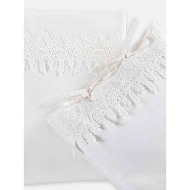 The Baby Trunk All White Classical Sheet &amp; Pillow Set