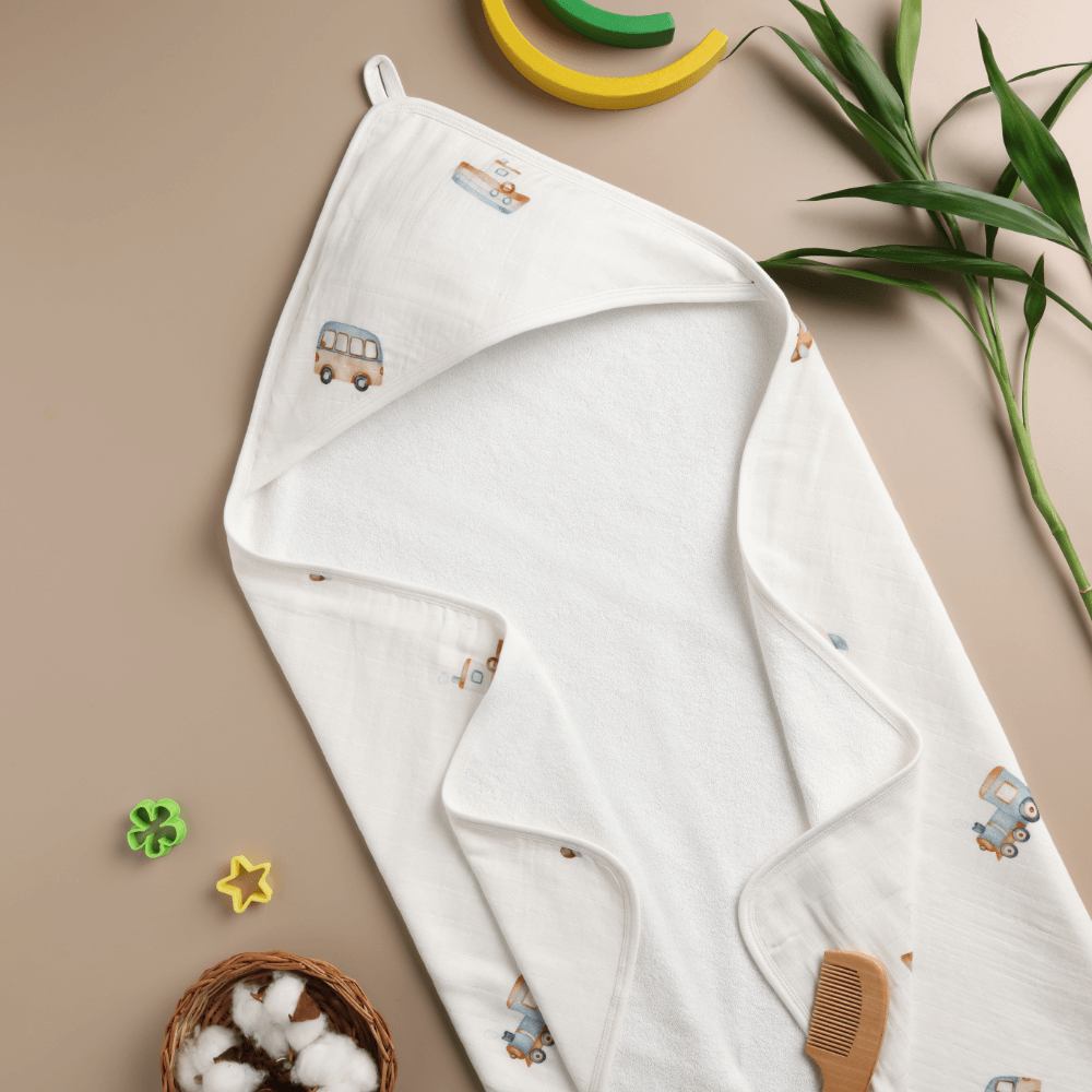Cugo Bamboo Cotton Hooded Towel – Soft Prints