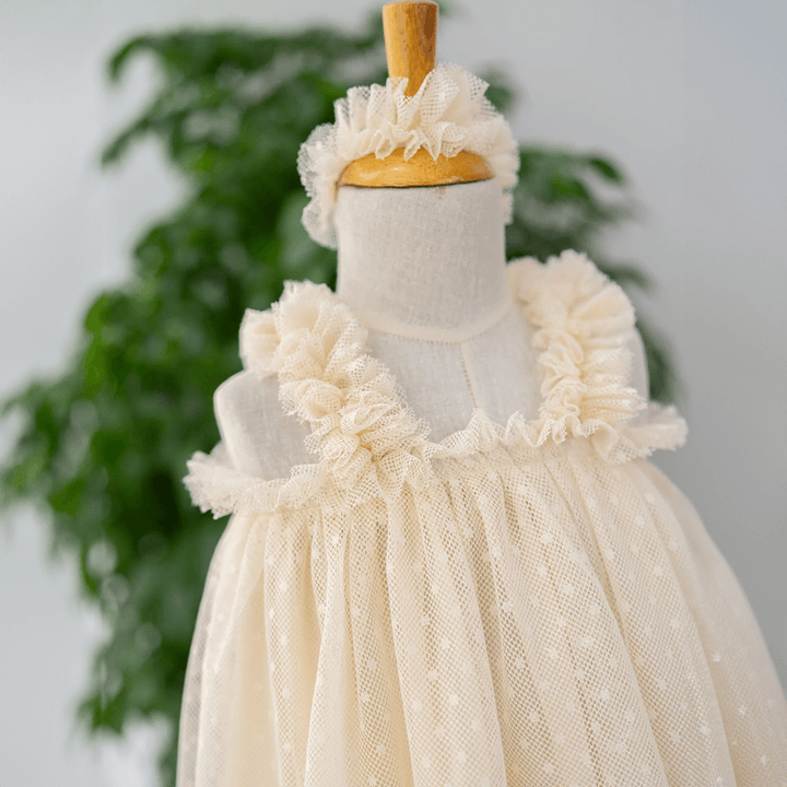 PureCloth.Co Vintage Lace Dress Off-White Cotton - Off-White