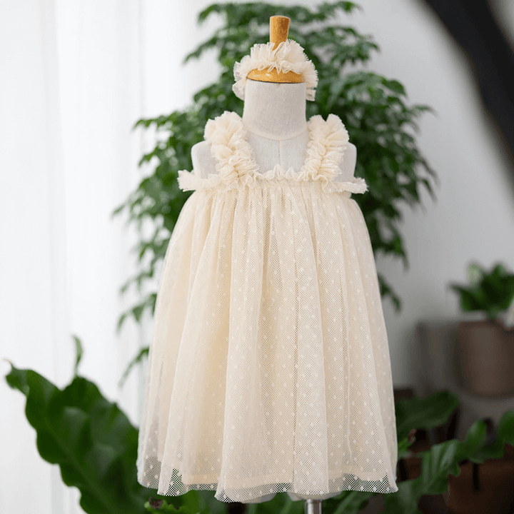 PureCloth.Co Vintage Lace Dress Off-White Cotton - Off-White