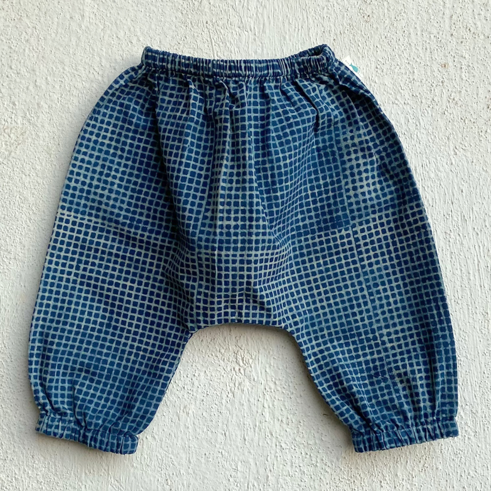 Whitewater Kids Unisex Organic Indigo Checks Kurta Set