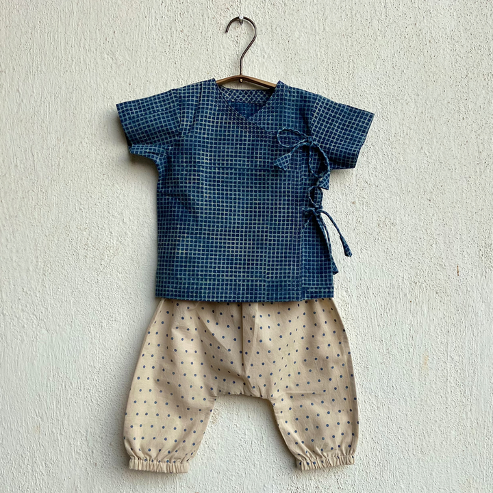 Whitewater Kids Unisex Organic Indigo Angarakha &amp; Raidana Pants
