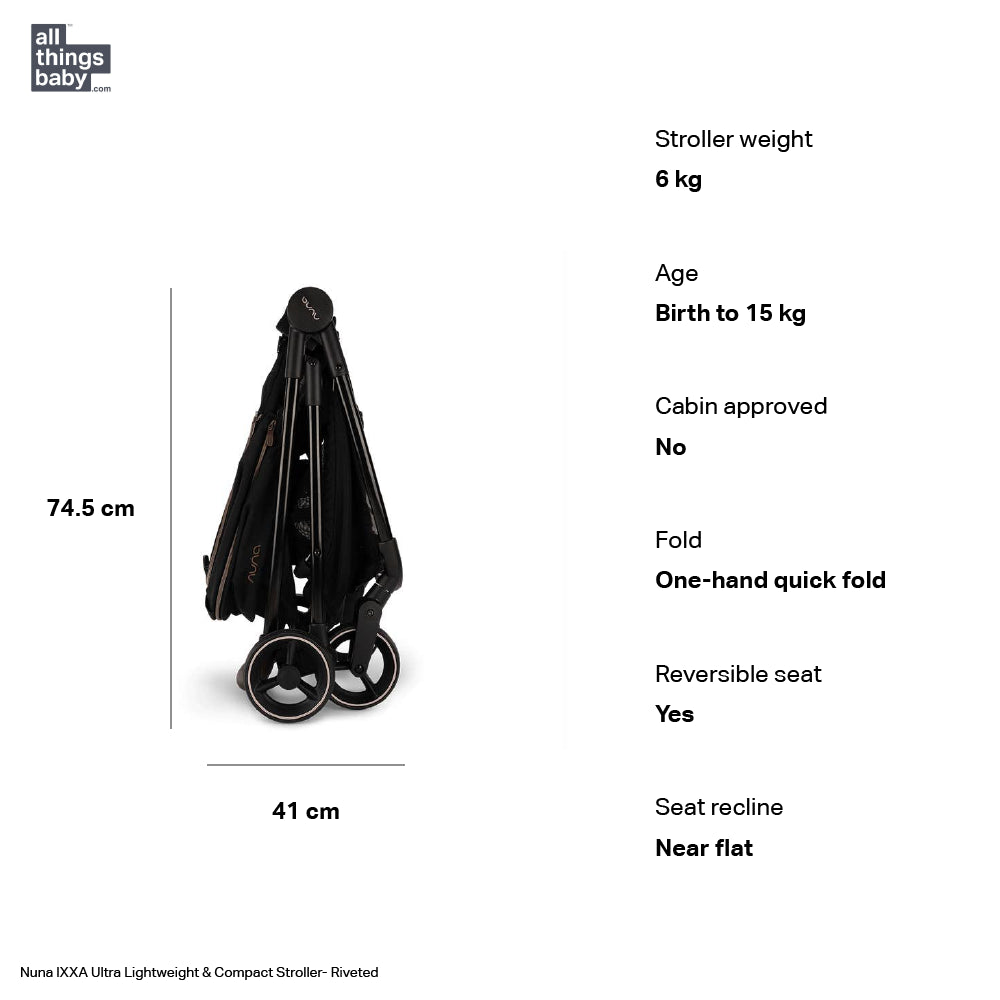 Nuna IXXA Riveted Ultra lightweight &amp; Compact Stroller