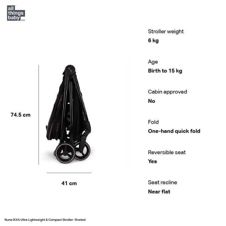 Nuna IXXA Riveted Ultra lightweight &amp; Compact Stroller