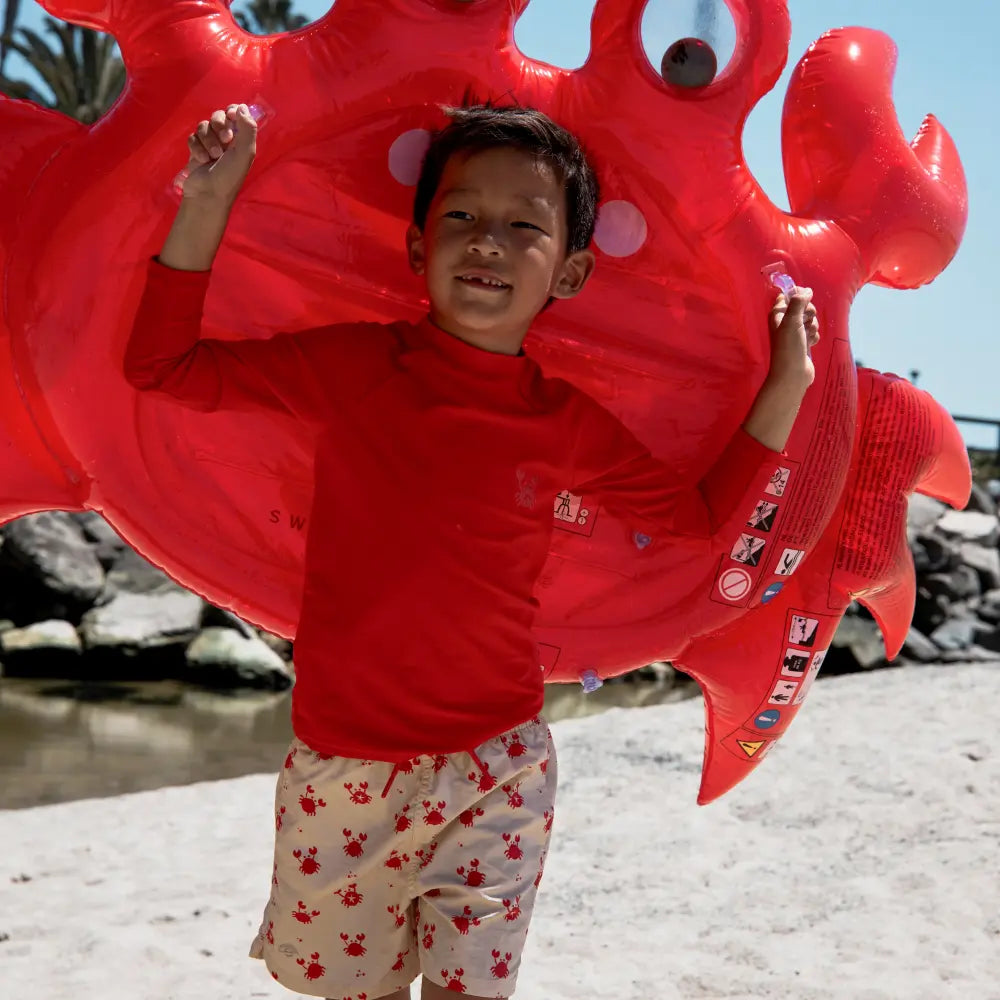 Swim Essentials Luxury Pool Float, Kids Pool Lounger for Ages 6+ (upto 8kgs), 140 cms, Red - Dreamscape