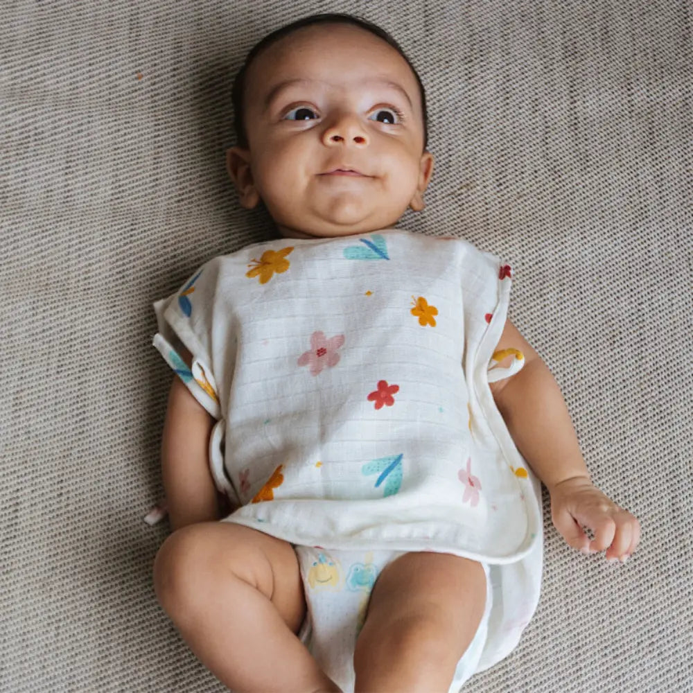 Dulaar Organic Muslin Jhabla (Set of 4) (0-6 Months)
