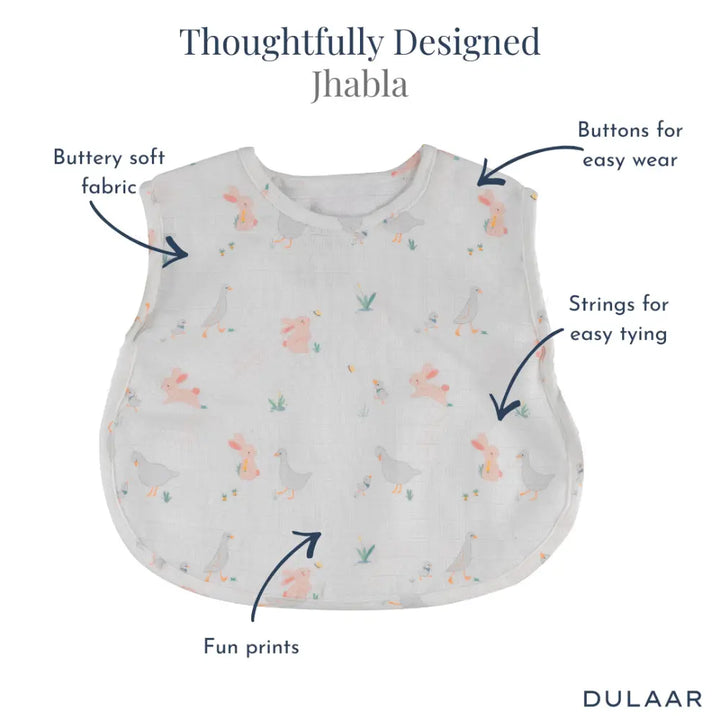 Dulaar Organic Muslin Jhabla (Set of 4) (0-6 Months)