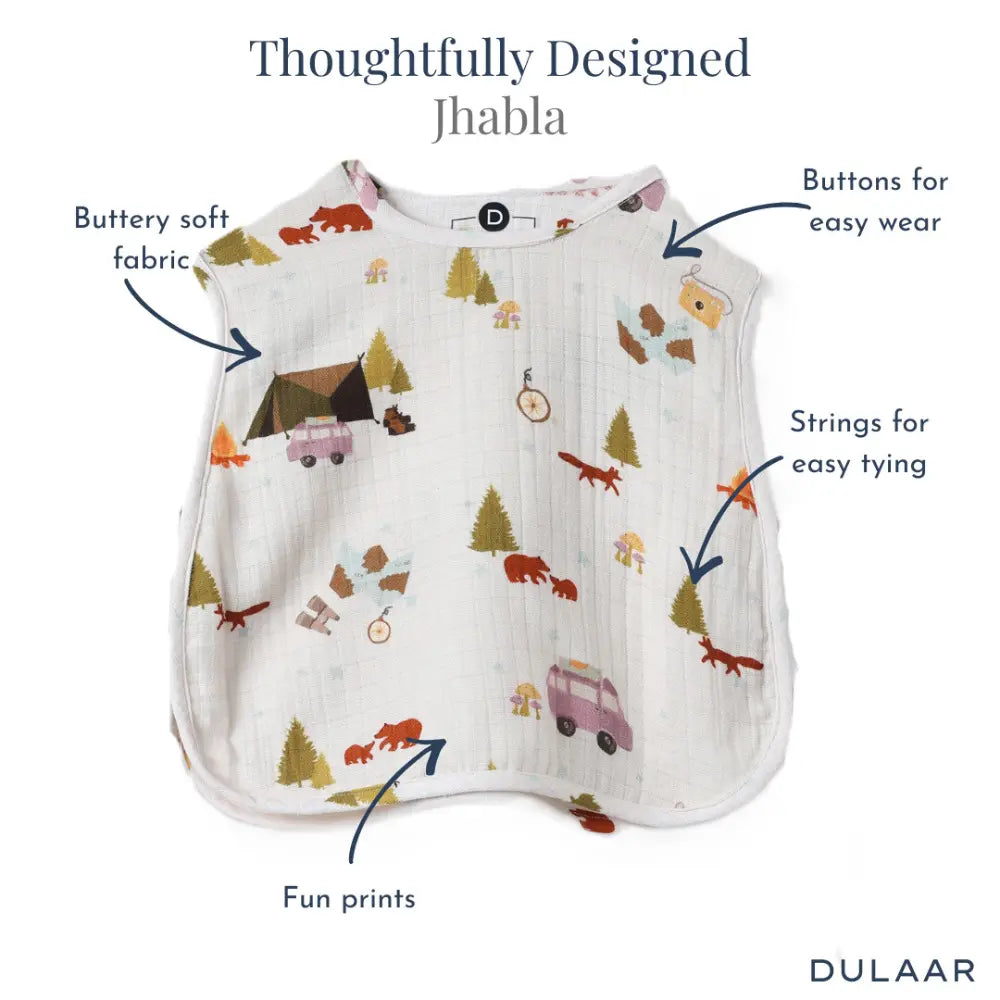 Dulaar Organic Muslin Jhabla (Set of 4) (0-6 Months)