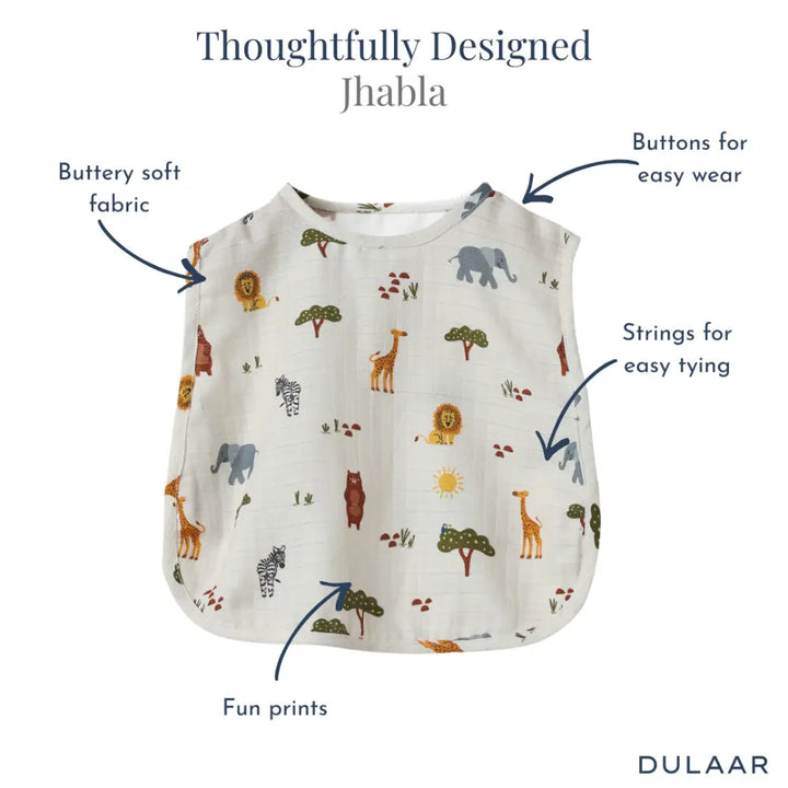 Dulaar Organic Muslin Jhabla (Set of 3)