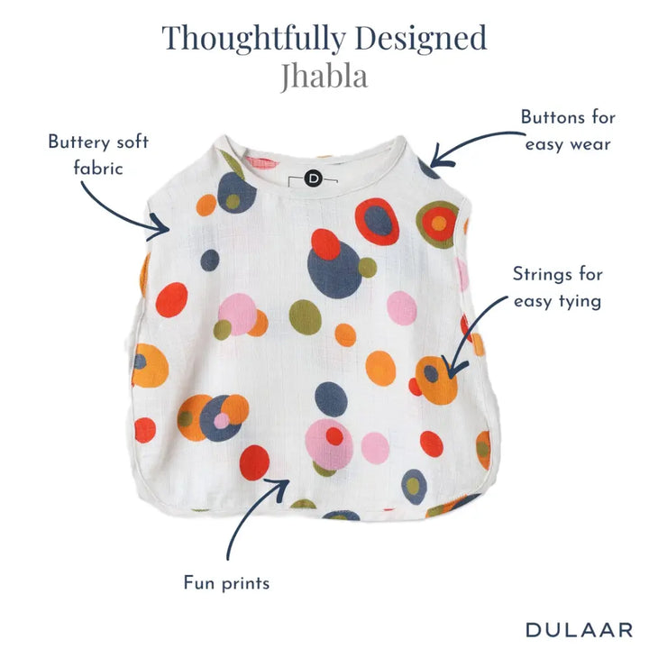 Dulaar Organic Muslin Jhabla (Set of 4) (0-6 Months)