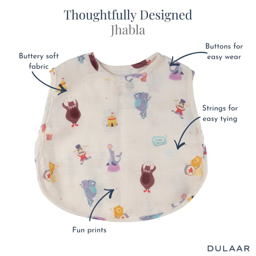 Dulaar Organic Muslin Jhabla (Set of 3) (0-6 Months)