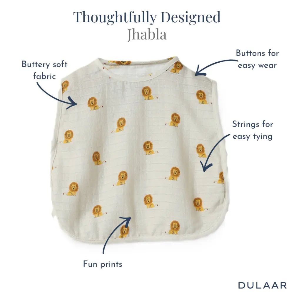 Dulaar Organic Muslin Jhabla (Set of 4) (0-6 Months)