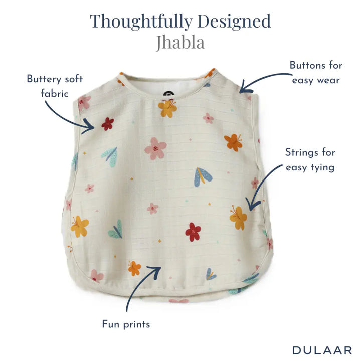 Dulaar Organic Muslin Jhabla (Set of 3) (0-6 Months)
