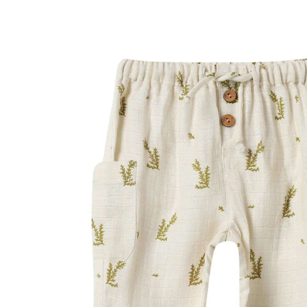 Dulaar Organic Muslin Joggers Set - Green Zen