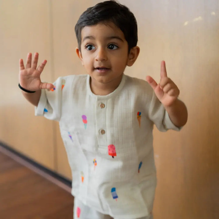 Dulaar Organic Muslin Joggers Set - Popsicle Pop