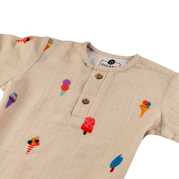 Dulaar Organic Muslin Joggers Set - Popsicle Pop