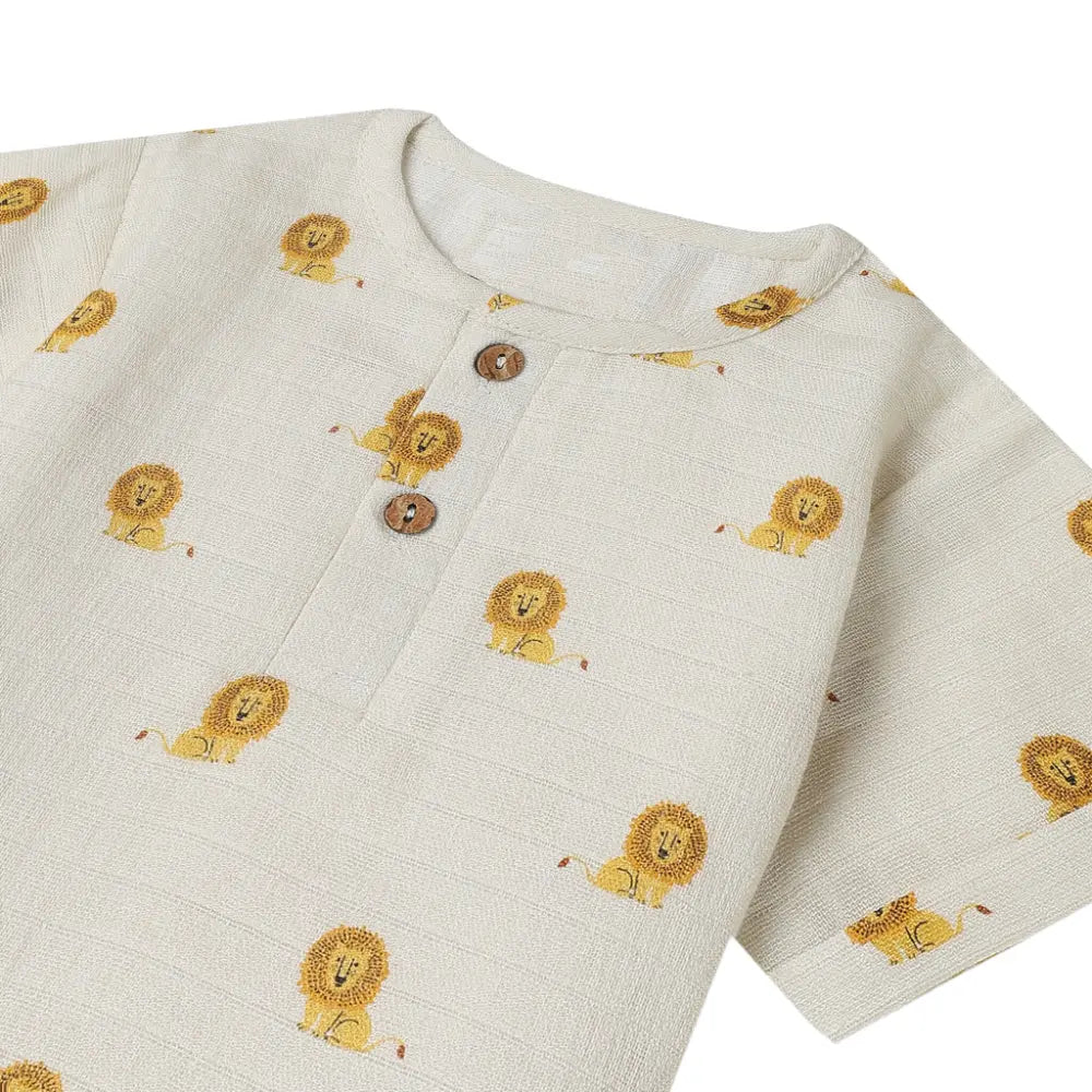Dulaar Organic Muslin Joggers Set - Just Lion Around
