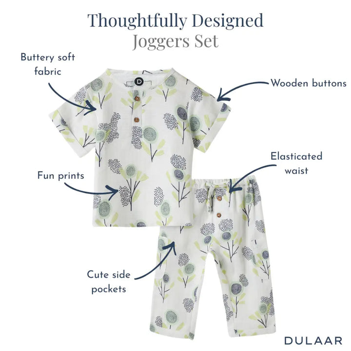 Dulaar Organic Muslin Joggers Set -The Sparrow and Flower