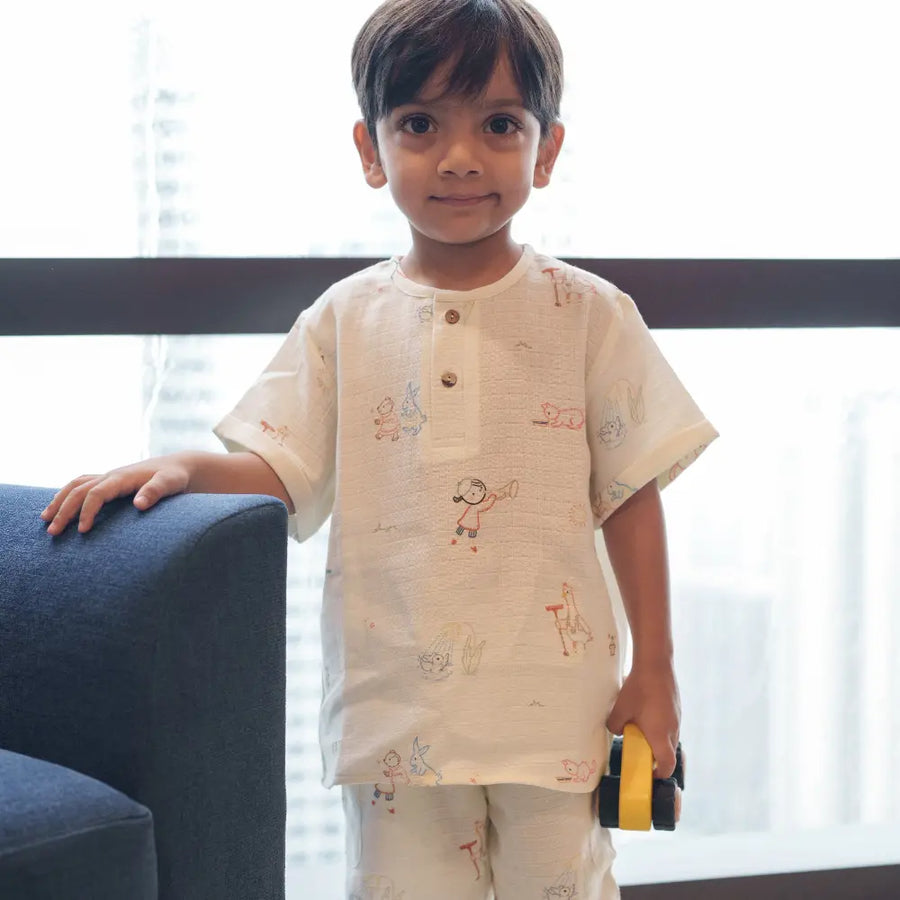 Dulaar Organic Muslin Joggers Set - Storybook Walk