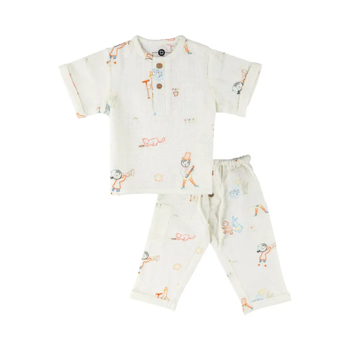 Dulaar Organic Muslin Joggers Set - Storybook Walk