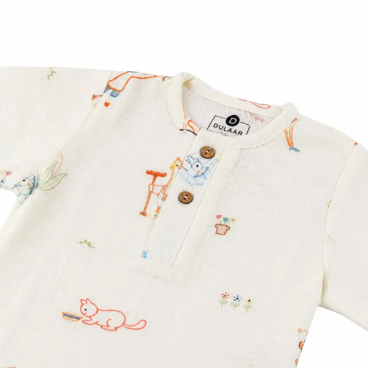 Dulaar Organic Muslin Joggers Set - Storybook Walk