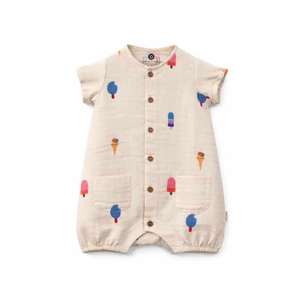 Dulaar Organic Muslin Jumpsuit - Popsicle Pop