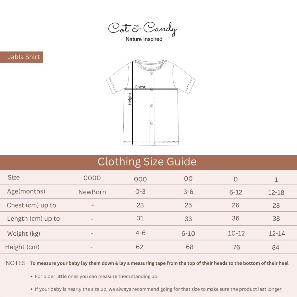 Cot &amp; Candy Baby Organic Muslin Jhabla Set - Strawberry Print