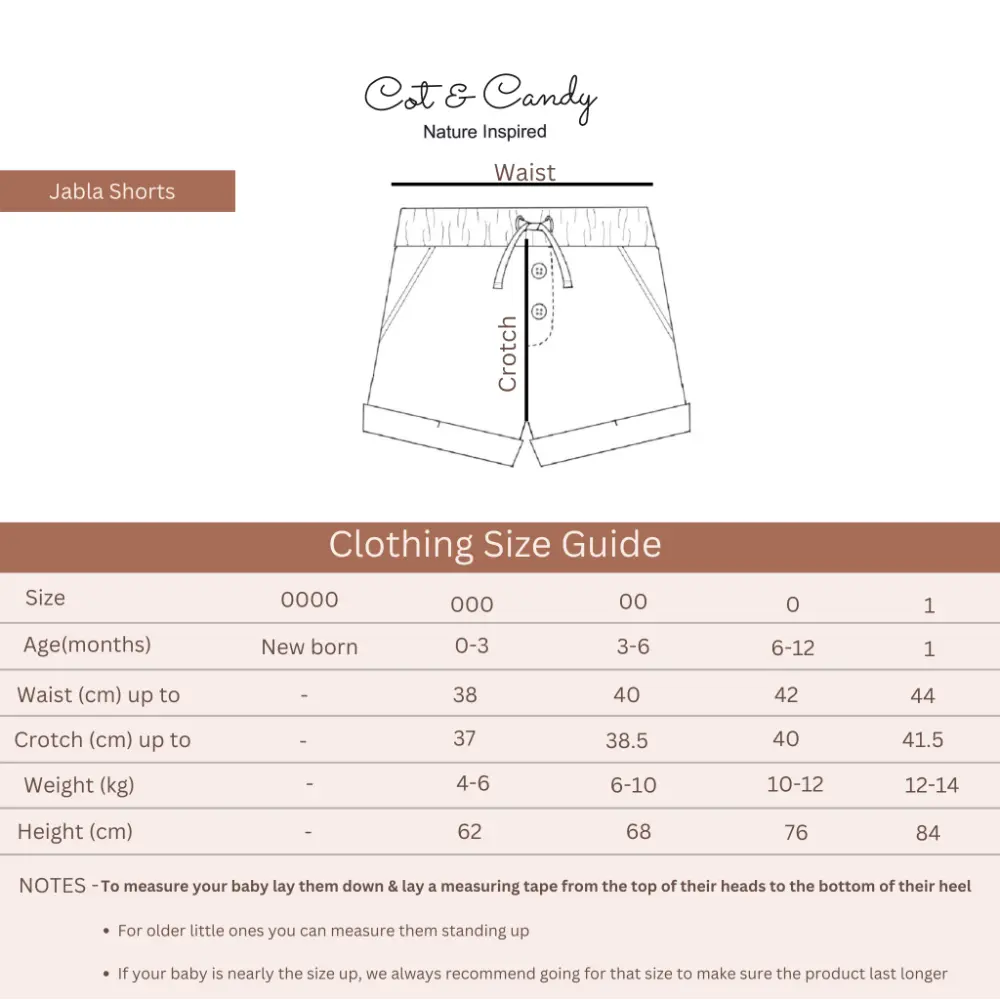 Cot &amp; Candy Baby Organic Muslin Jhabla Set - Sage Checks Print