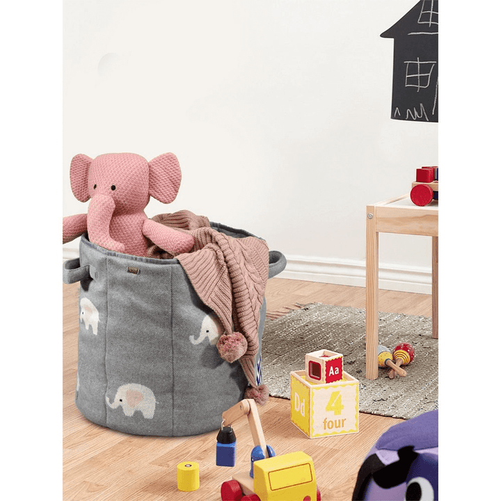 Lovely Elephant- Light Grey Melange-Natural-Bubblegum Pink