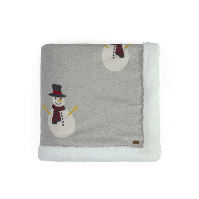 Pluchi Snowman Sherpa Cotton Knitted Kids Blanket