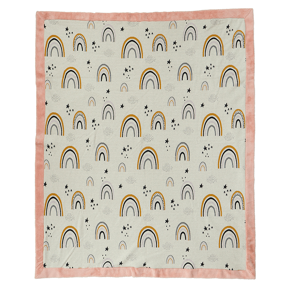 Pluchi Cotton Knitted Blanket With Faux Fur Back For Kids