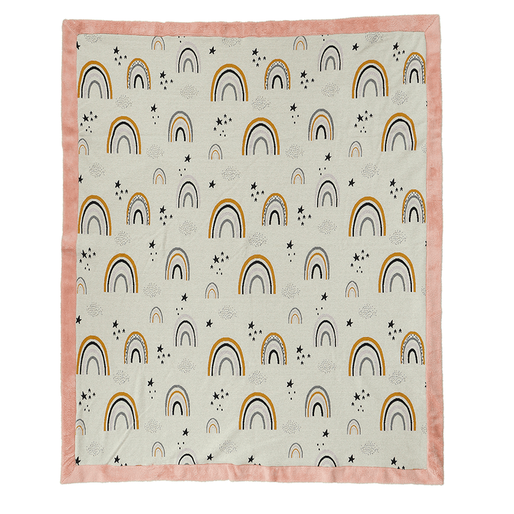 Pluchi Cotton Knitted Blanket With Faux Fur Back For Kids
